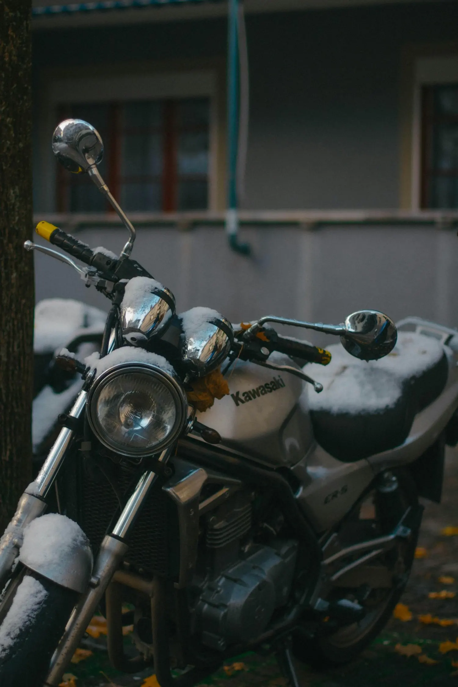 motor in de winter